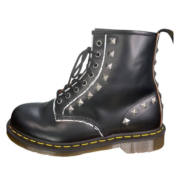 Dr. Martens Unisex 1460 Stud 8 Eye Black Leather Combat Boots Size M 9 W 10 main image 5